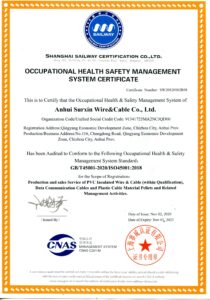 职业健康安全管理体系认证证书898